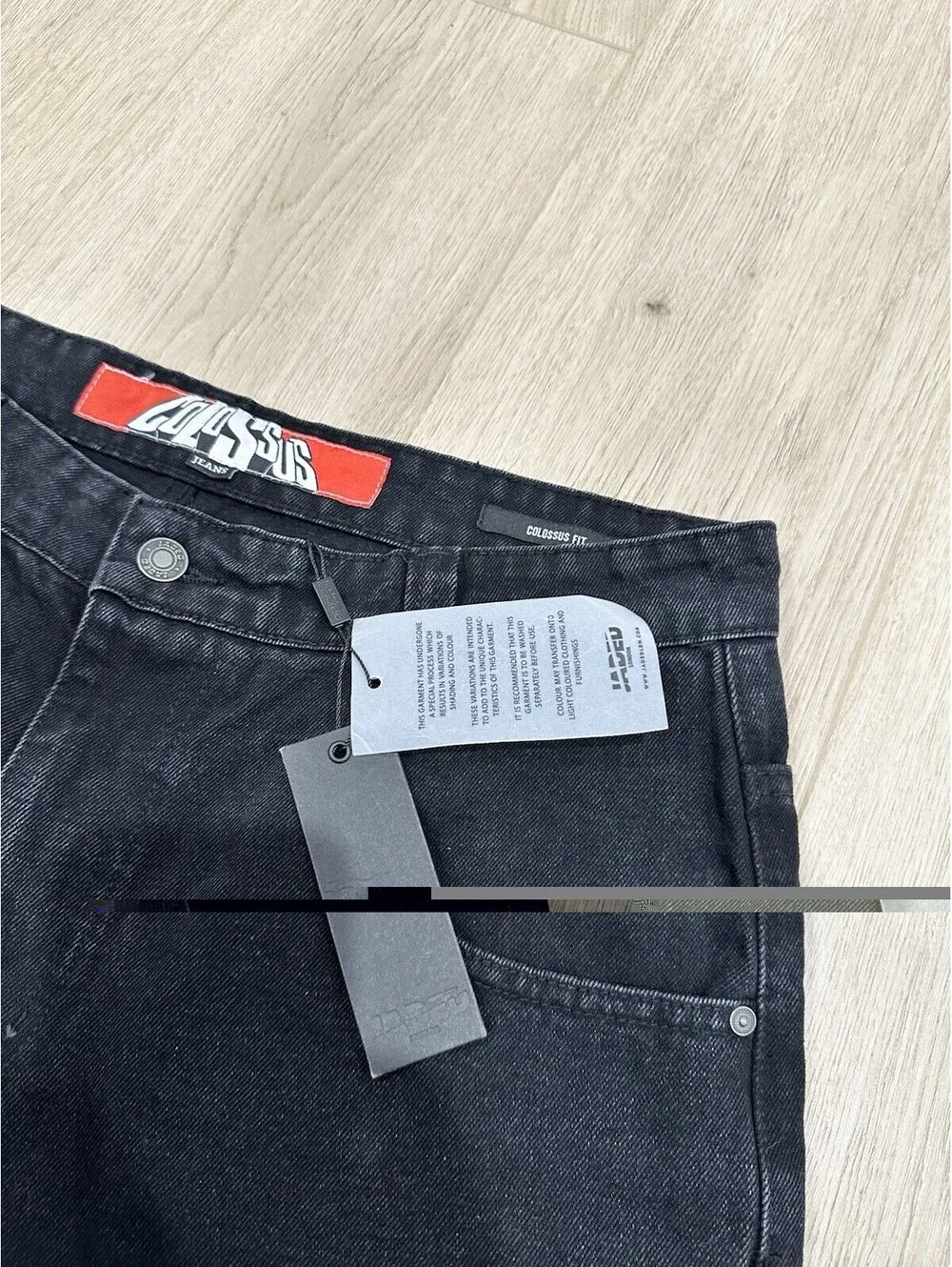 NWT Jaded London Jeans Mens 34x30 Black Wide Leg Colossus Fit Denim
